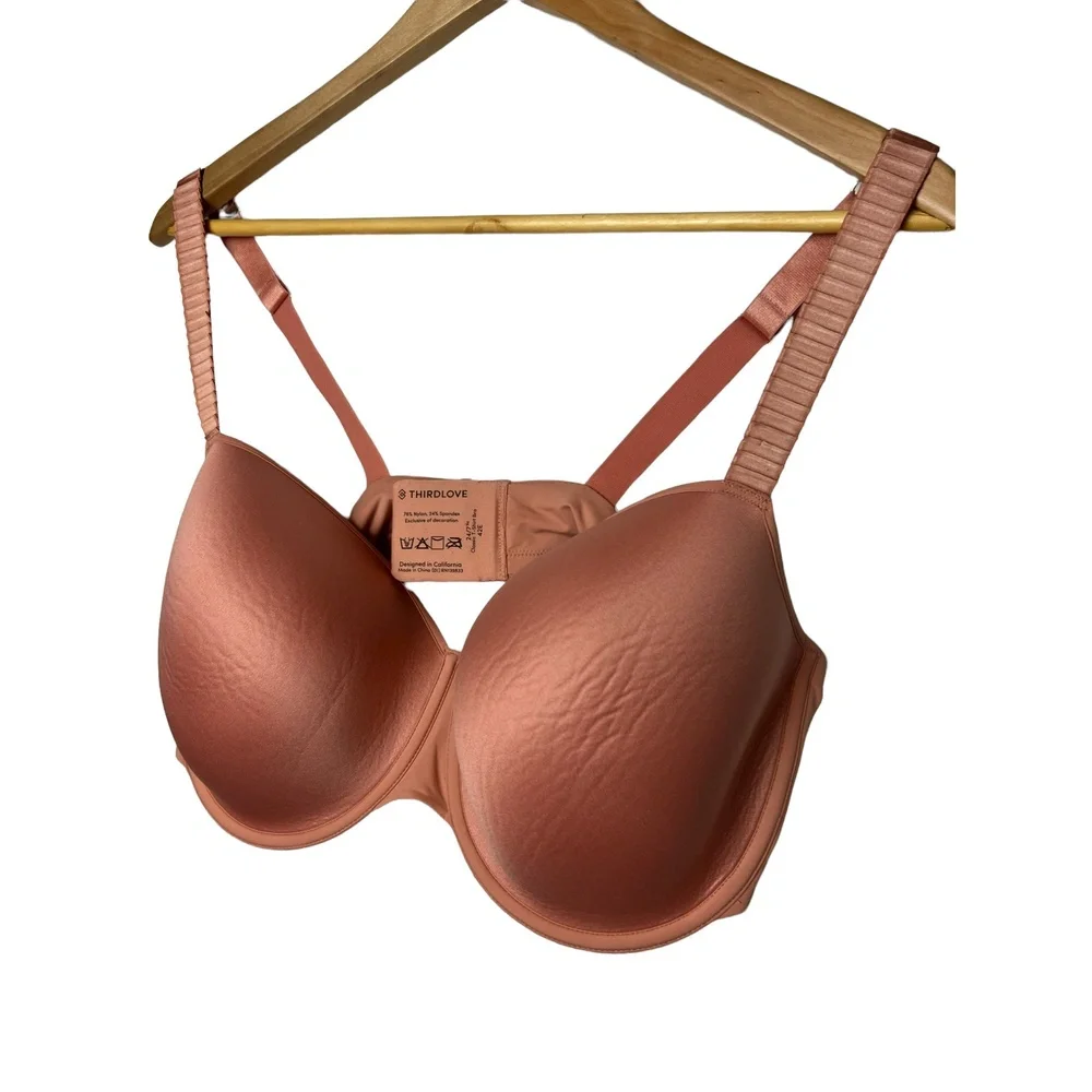 Thirdlove 24/7 Size‎ 42E Bra Nude Tan Classic T-Shirt Underwire Molded Seamless